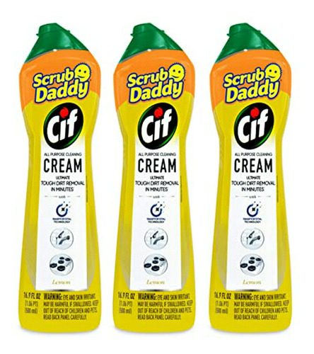 3x Cif Crema De Limpieza Multiusos, Limón - Crema De Limpiez