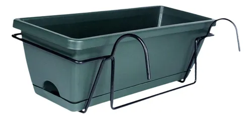 Macetero Colgante Para Balcón Y Cerca, Soporte Verde Oscuro