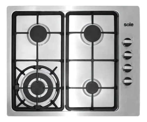 Cocina Sole Solco 036 A Gas 4 Hornillas Acero Inox 58cm