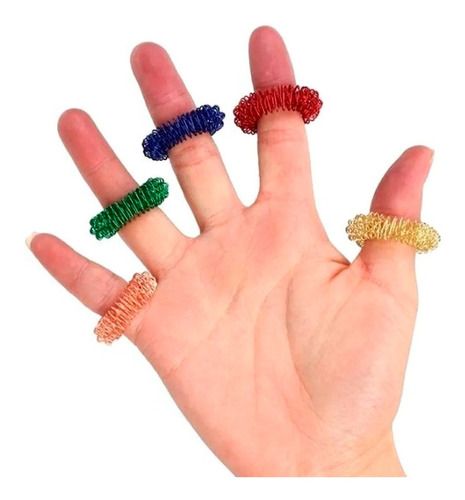 Imagen 4 de 10 de Anillo Sensorial Acero Antiestrés Juego Juguete Colores
