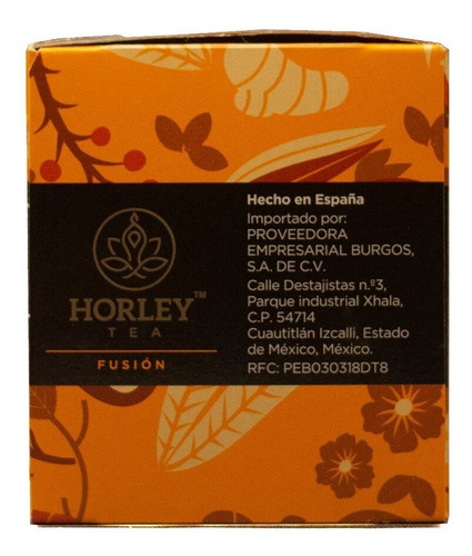 Té Infusión Jengibre Cúrcuma Y Canela Caja 10 Bolsas Horley