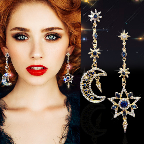Pendientes M Largos Con Forma De Estrella De Cinco Puntas, A