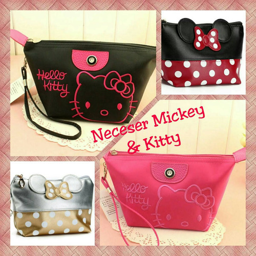 Neceser Mickey Y Kitty: Porta Maquillaje, Organizador Lindo
