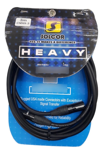 Cable Heavy Canon Macho A Canon Hembra De 3 Metros Solcor