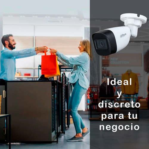 Kit De Video Vigilancia 4 Cámaras Bala Con Microfono 2mp Hfw1200cmn Dahua - Dvr 4 Canales Full Hd 1080p - Disco 1tb - Cables 20m - Accesorios Ktdh2mbmsc1tb Cctv Circuito Cerrado Procam