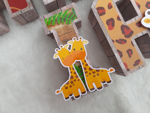 7 Letras 3d Mesa Dulce Animales De La Selva 20 Cm