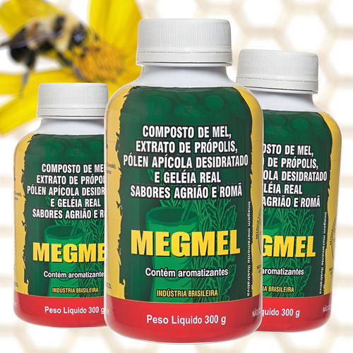 3 Megmel - Composto De Mel, Própolis, Pólen E Geleia Real