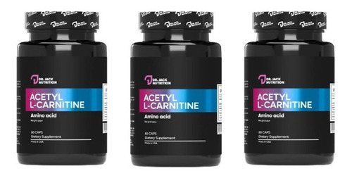 Pack 3x Acetil L-carnitina - 180 Caps | Dr Jack Nutrition