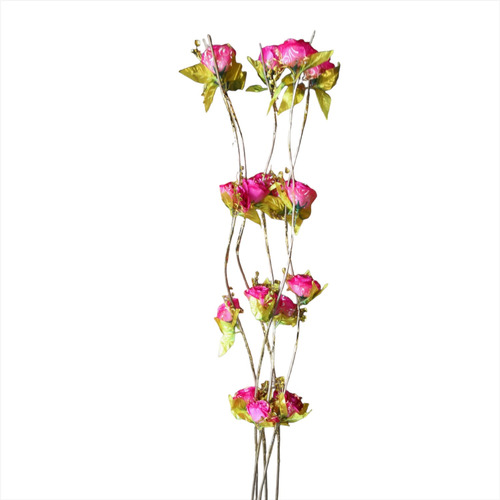 Rosas Naturaleza Flor Artificial Vara Guía 5pz