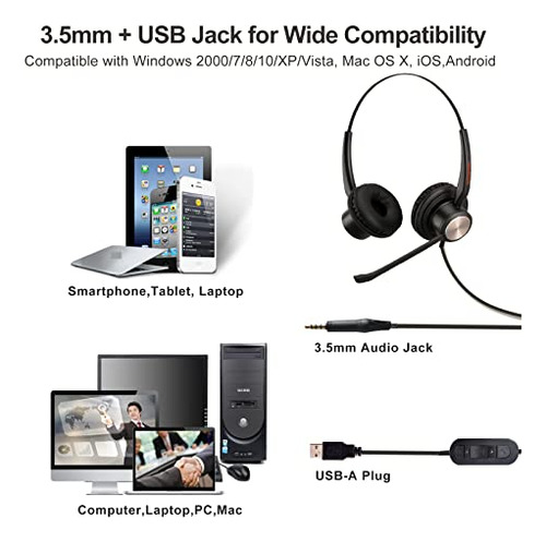 Auriculares Usb Con Micrófono Para Pc, Ligeros Y Con
