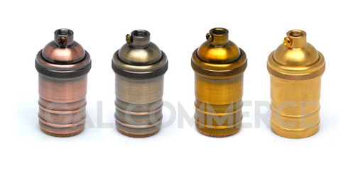 Imagen 2 de 4 de Portalampara Vintage Sin Perilla Bronce Cobre En Stock