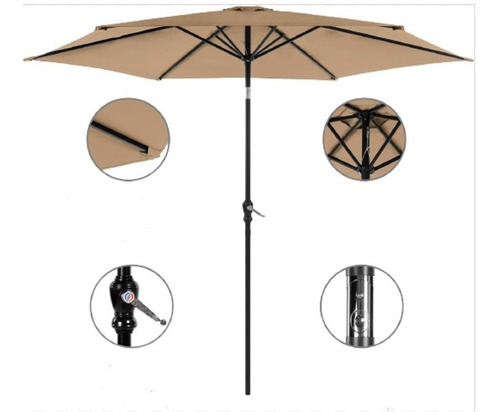 Sombrilla Parasol Jardin Quiebre Manivela Premium