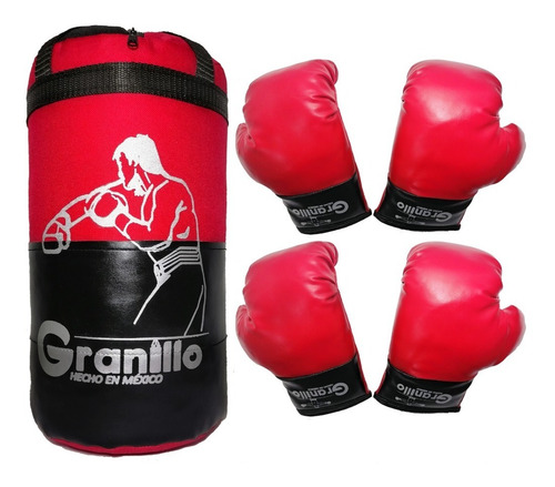 Costal Infantil De Boxeo Niño + 2 Pares De Guantes 2-12 Años