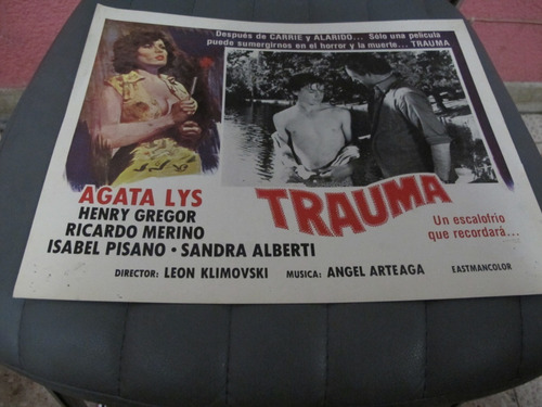 Cartel De Cine Trauma  Con Agata Lys Henry Grego  Lobby Card