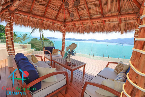 Cad Casa Punta Arena. Terraza Con Vista Espectacular A La Bahía De Acapulco, Alberca Con Fuente Y Jacuzzi