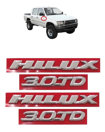 Kit Emblema Porta Hilux 3.0td 2000 2001 2002 2003 2004 
