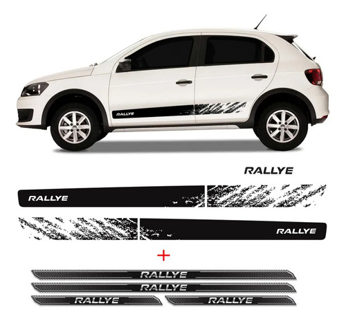 Kit Faixa Gol Rallye G6 Adesivo Lateral + Soleira Protetora