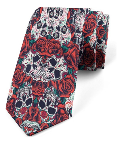 Corbata Diseño  Calaveras Rockero