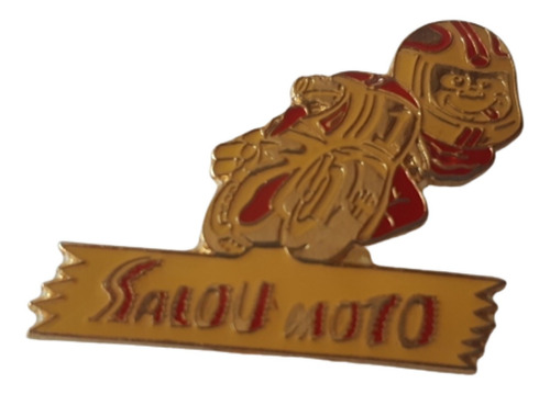 Pin Motoquero De Metal Esmaltado Para Solapa Salou Moto 