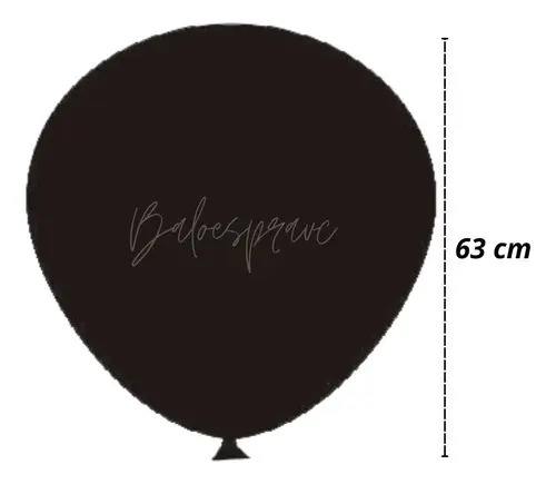 Balão Gigante Fest Ball Big 250 Preto 25 Polegadas Liso Latex