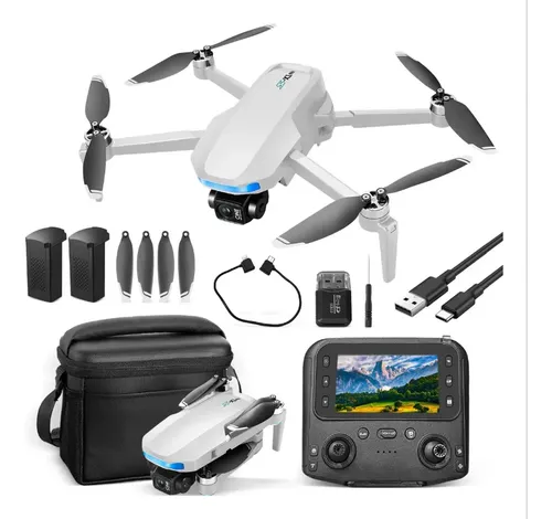 Drone Sx1 Com Gps Camera 4k 3 Eixos 2 Baterias Controle Tela