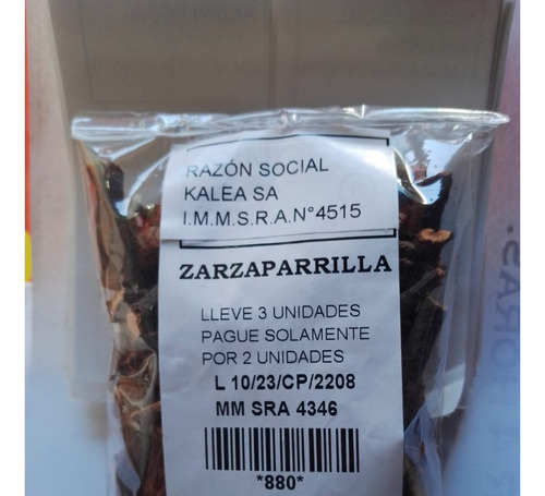 Planta Zarzaparrilla 50 G Lleve 3 Pague Solo 2