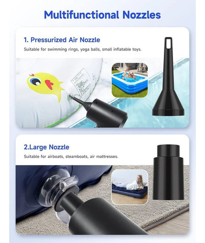 Kit Mini Compressor Ar Elétrico Limpeza Limpar Pó Sujeira Pc
