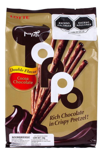 Galleta De Chocolate Amargo Family Pack, Lotte Toppo 132 Gr