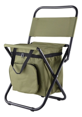 Silla Plegable Playa Camping Pesca Picnic Con Bolso Hielero