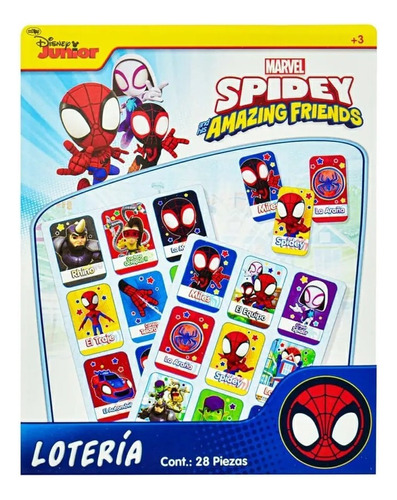 Juego Lotería Spider Man Spidey Marvel Avengers Infantil 28p