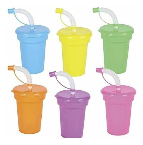 Rhode Island Novedad Neon Sipper Cups - 12 Por Pedido