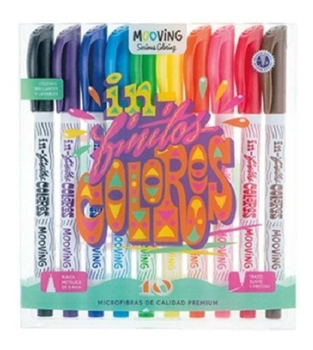 Microfibras Mooving Coloring X10 Colores Surtidos