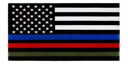 Bandera De Estados Unidos, Bomberos Policiales, Militares, 3