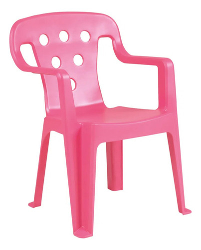Mini Cadeira Plástica Infantil Adicional Para Mesinha Mor Cor Rosa