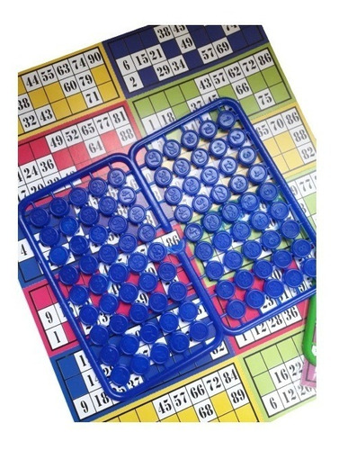 Juego Mesa Loteria Bingo Fichas Plasticas 12 Cartones Dc902