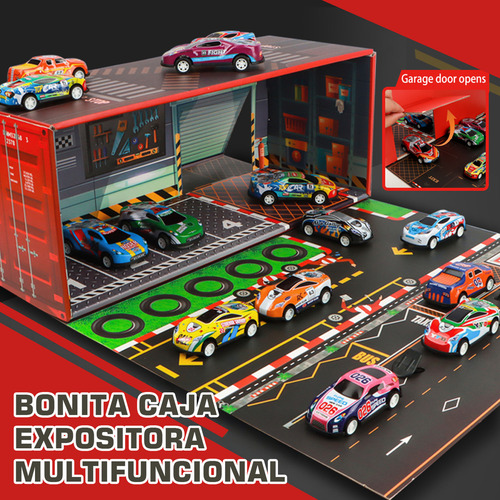Lictinx 50 Pcs Metal Juguetes De Car Set Carritos Carro Con Caja Map Para niños,Mini Coche De Rally,Coche de retroceso