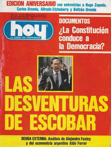 Revista Hoy 358 / 5 Junio 1984 / Desventuras De Escobar