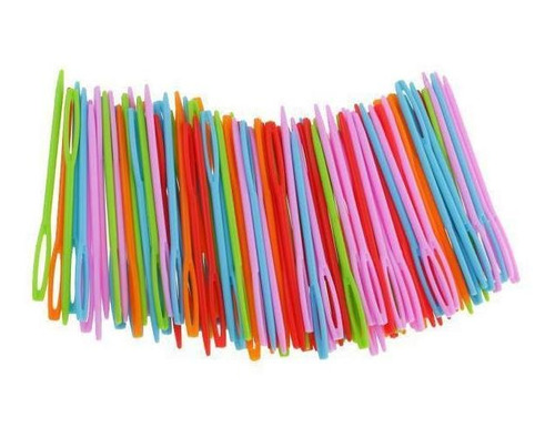 5x100pcs Agujas De Coser De Plástico Para Niños Lana Tejer