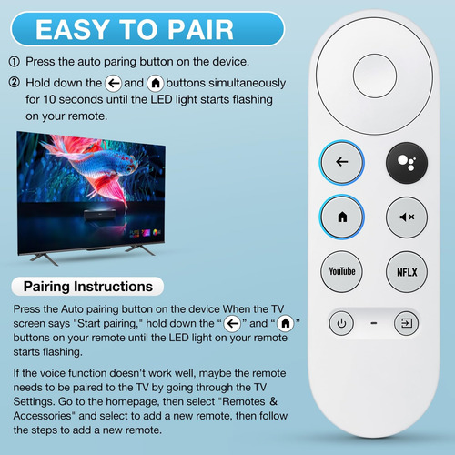 Control Remoto Para Google Chromecast 4k Hd Comando Voz