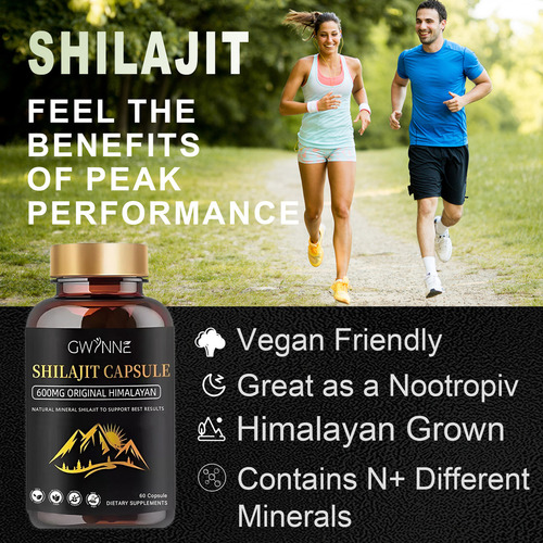 Pack 2 GWYNNE Shilajit Extract 120 Cápsulas Cada de Resina Charajiorgá Nica Pura Del Himalaya Sin sabor