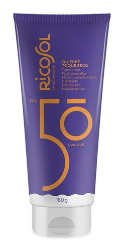 Protetor Solar Vegano Ricosol Fps50 Toque Seco Oil-free 