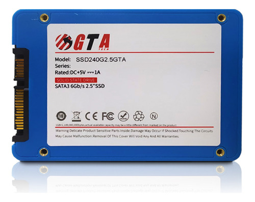 Ssd 240gb 2.5 Sata 3 560mb/s Leit - 520mb/s Grav Ssd240gb2,5 Gta Tech Cor Azul