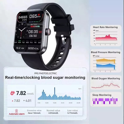 Reloj Inteligente Para Medir El AzĂșcar En La Sangre Y La Pre
