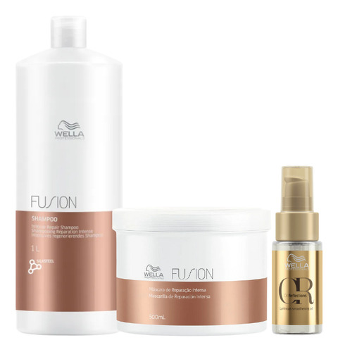 Wella Fusion Shampoo + Máscara + Oil Reflections