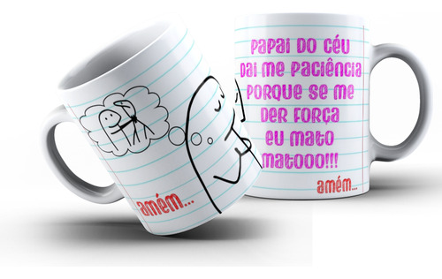 Caneca Xícara Flork Meme Bento Frases Divertida E Debochada Cor Mod. 91