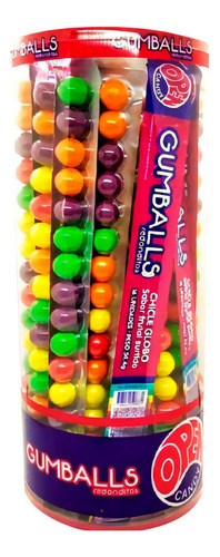 Chicle Frutal Gumballs Redonditos En Pote Open Candy 24x16u