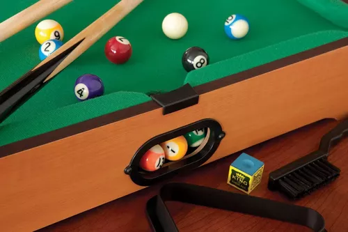 Brinquedo Mini Mesa De Bilhar Snooker Sinuca Infantil 2 Taco