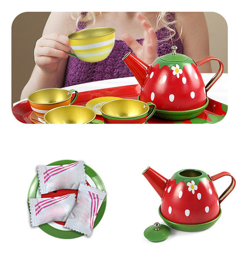 Juego De Té De De Juguete Con Teteras De Metal, Tazas,