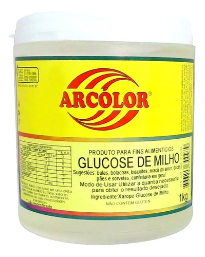 1kg Xarope Glucose De Milho Arcolor P Sorvetes Doces Massas 