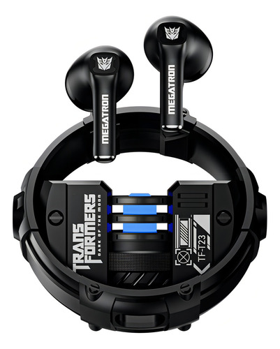 Fones de ouvido Bluetooth sem fio Transformers TF-t23, cor preta